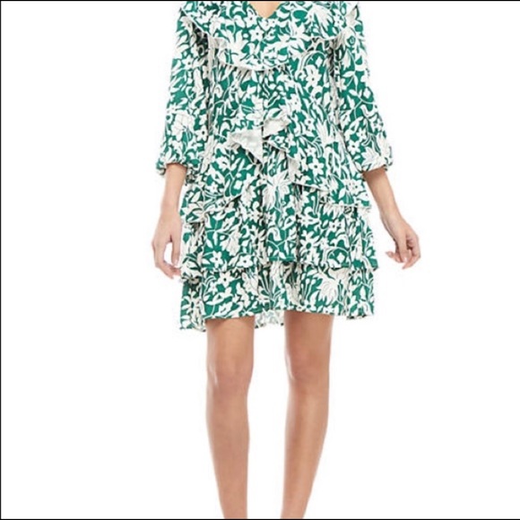 Free People Green Floral Dress Size L - Picture 4 of 10